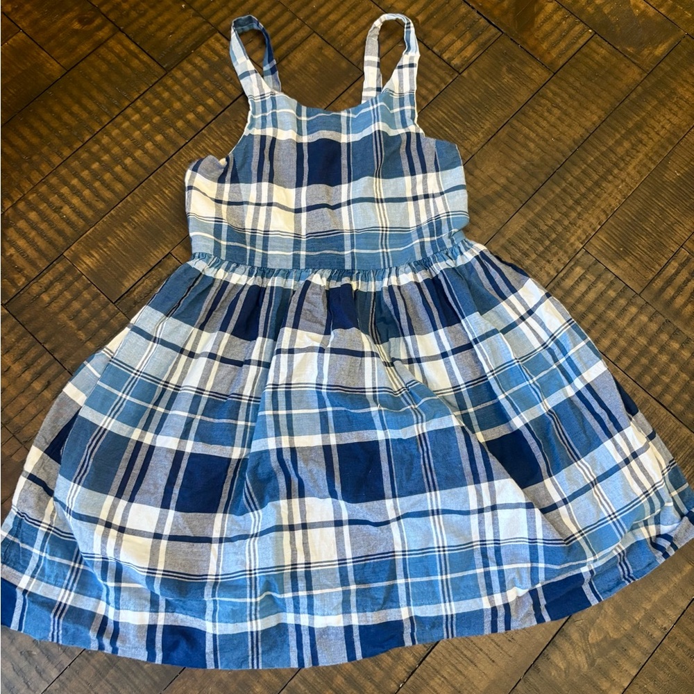 Polo by Ralph Lauren Blue and White Plaid Kids Dress